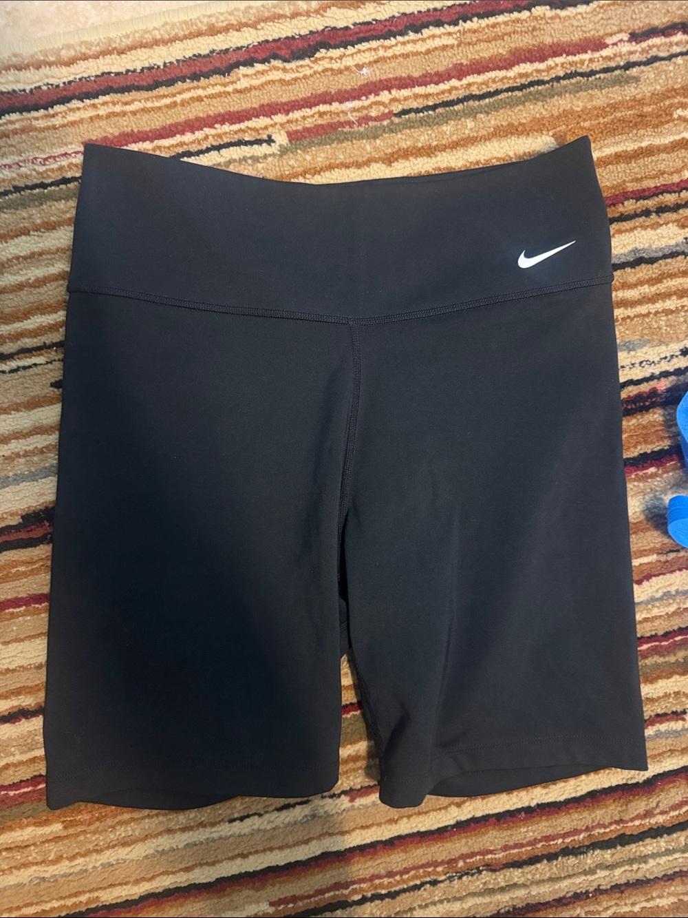 Nike Black High-Waist Women's Bike Shorts with White Swoosh